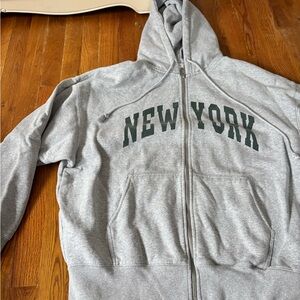 Brandy Melville Heather Gray Zip-Up Hoodie